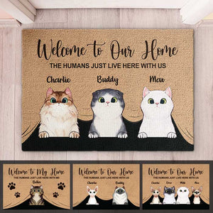 Welcome To My Home - Funny Personalized Cat Decorative Mat.