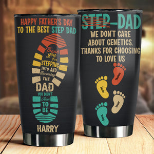 To The Best Step Dad - Personalized Tumbler - Gift For Dad, Gift For Father's Day