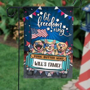 Let Freedom Ring - 4th Of July Decoration - Personalized Dog Flag.