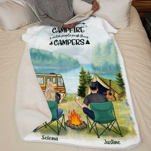 Making Memories One Campsite At A Time - Husband & Wife - Gift For Camping Couples, Personalized Blanket.
