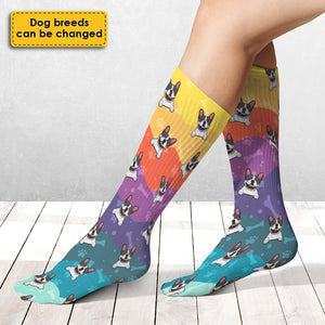 Colorful Wavy - Gift For Dog Lovers - Personalized Socks.