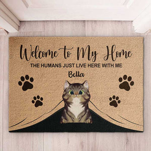 Welcome To My Home - Funny Personalized Cat Decorative Mat.