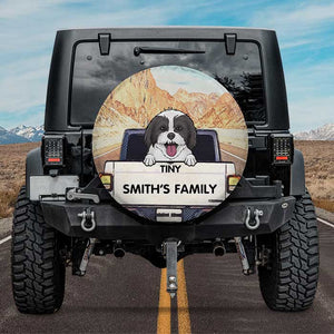 Peeking Out The Window - Personalized Dog Spare Tire Cover.