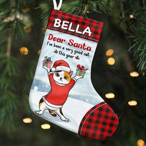 Have A Lovely Christmas With Cat - Cat Christmas Costumes - Personalized Christmas Stocking.