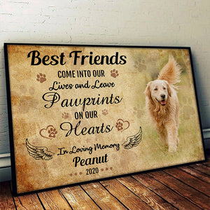 Pawprints On Our Hearts - Gift For Dog Lovers - Personalized Horizontal Poster.