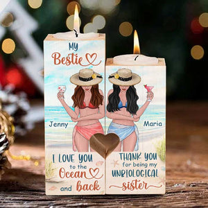 I Love You To The Ocean And Back - Personalized Candle Holder.