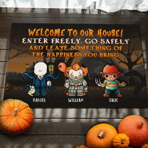 Leave Something Of The Happiness You Bring - Personalized Decorative Mat, Halloween Ideas..