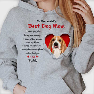 To The World's Best Dog Parents - Upload Image, Gift For Dog Lovers - Personalized Unisex T-shirt, Hoodie.