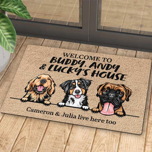 Dog - Welcome To Dog's House - Funny Personalized Dog Decorative Mat.