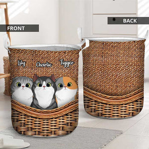 Life Is Better With Cute Cats - Personalized Laundry Basket.