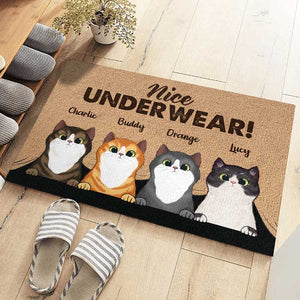 My Humans Said Did You Call First - Funny Personalized Cat Decorative Mat.