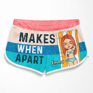 Nothing Makes Sense When We're Apart- Personalized Couple Beach Shorts - Gift For Couples, Husband Wife