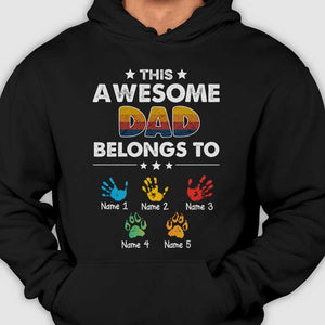 This Awesome Dad Belongs To - Gift for Dad, Personalized Unisex T-Shirt.