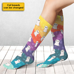 Colorful Wavy - Gift For Cat Lovers - Personalized Socks.