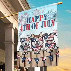 Happy Independence Day For Dog Lovers - 4th Of July Decoration - Personalized Dog Flag.