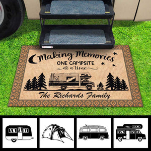 Making Memories At The Campsite - Personalized Decorative Mat.