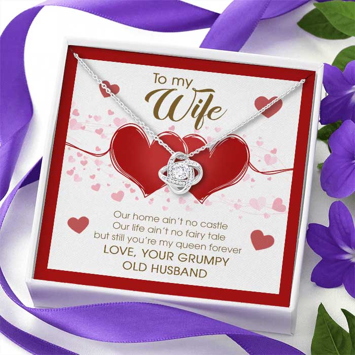 Still You're My Queen Forever - Gift For Couples, Husband Wife, Love Knot Necklace.