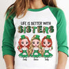 La vie est meilleure entre sœurs ! Cadeau pour les meilleures amies, Saint-Patrick personnalisé, t-shirt raglan unisexe