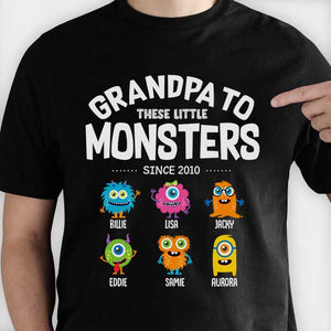Grandpa To These Little Monsters - Gift For Dad, Grandpa - Personalized Unisex T-Shirt, Hoodie