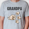 Grandpa Papa & Kids Fist Bump - Gift For Dad, Grandpa - Personalized Unisex T-shirt, Hoodie