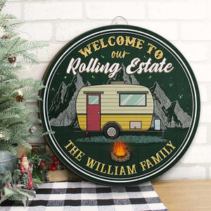 Welcome To Our Rolling Estate - Personalized Door Sign.