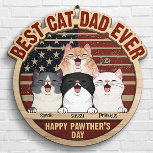 Happy Pawther's Day - Personalized Shaped Wood Sign - Gift For Dad, Gift For Father's Day