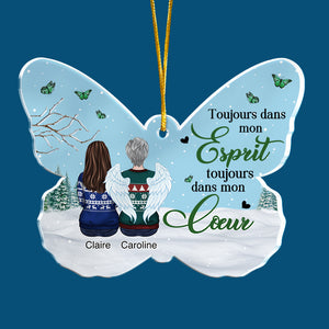 Tes ailes étaient prêtes mais mon cœur n'était pas - French Personalized Custom Butterfly Shaped Acrylic Christmas Ornament - Memorial Gift, Sympathy Gift, Christmas Gift