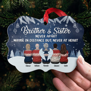 The Love Between Brother & Sister Is One Of Life's Greatest Blessings - Personalized Custom Benelux Shaped Acrylic, Wood, Aluminum Christmas Ornament - Gift For Siblings, Christmas Gift