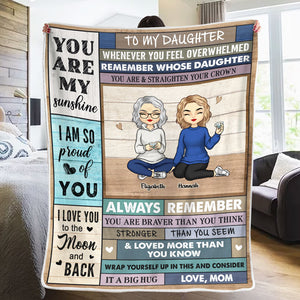 Always Remember You're Braver Than You Think - Family Personalized Custom Blanket - Christmas Gift For Family Members