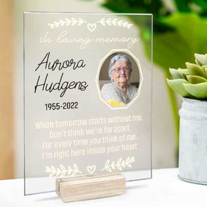 For Every Time You Think Of Me, I'm Right Here Inside Your Heart - Upload Image - Personalized Acrylic Plaque