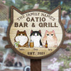 Welcome To The Catio - Gift For Cat Lovers, Personalized Shaped Wood Sign