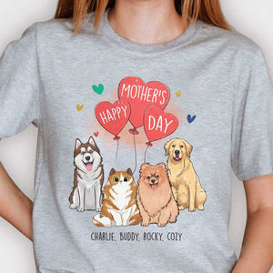 Happy Mother's Day Dog Mom, Heart Balloon - Mother's Day Gifts, Gift For Dog Mom, Personalized Unisex T-shirt, Hoodie.
