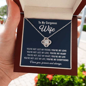 You're Not Just My Life, You're My Everything - Gift For Couples, Love Knot Necklace.