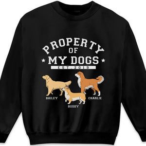 The Property Of My Dogs - Dog Personalized Custom Unisex T-shirt, Hoodie, Sweatshirt - Christmas Gift For Pet Owners, Pet Lovers