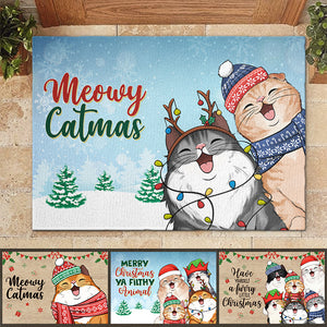 Merry Christmas Ya Filthy Animal - Cat Personalized Custom Decorative Mat -  Christmas Gift For Pet Owners, Pet Lovers