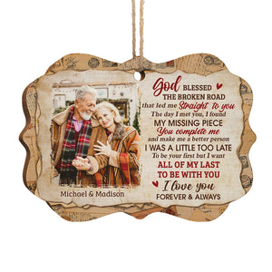 You're My Missing Piece - Personalized Custom Benelux Shaped Wood Photo Christmas Ornament - Upload Image, Gift For Couple, Husband Wife, Anniversary, Engagement, Wedding, Marriage Gift, Christmas Gift