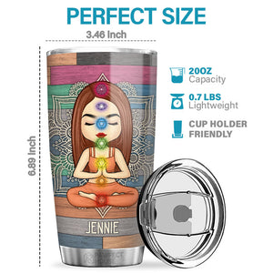 Peace Love & Light - Personalized Tumbler - Gift For Yoga Lovers