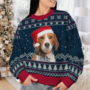 Pet Bless You This Christmas - Dog & Cat Personalized Custom Ugly Sweatshirt - Unisex Wool Jumper - Upload Image, Christmas Gift For Pet Owners, Pet Lovers