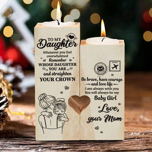 To My Daughter, You'll Always Be My Baby Girl - Family Candle Holder - Christmas Gift For Daughter From Mom