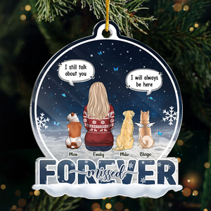 I Still Talk About You - Memorial Personalized Custom Ornament - Acrylic Snow Globe Shaped - Sympathy Gift, Christmas Gift For Pet Owners, Pet Lovers