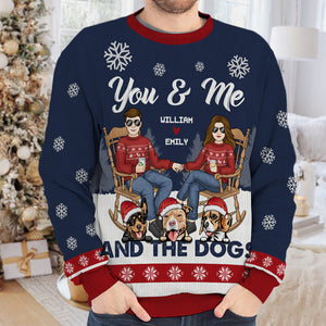 Just You, Me & Our Dogs - Couple Personalized Custom Ugly Sweatshirt - Unisex Wool Jumper - Christmas Gift For Husband Wife, Anniversary
