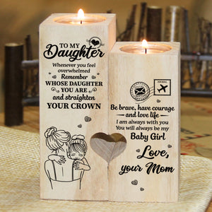 To My Daughter, You'll Always Be My Baby Girl - Family Candle Holder - Christmas Gift For Daughter From Mom