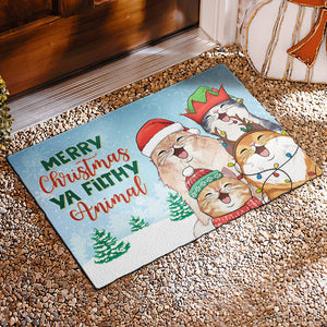 Merry Christmas Ya Filthy Animal - Cat Personalized Custom Decorative Mat -  Christmas Gift For Pet Owners, Pet Lovers
