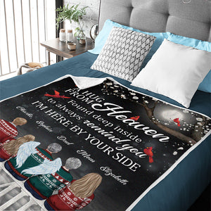 We're Here By Your Side - Memorial Personalized Custom Blanket - Sympathy Gift, Christmas Gift For Family Members