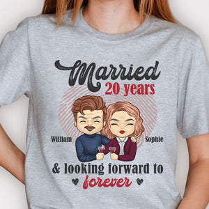 Married And Looking Forward To Forever - Personalized Unisex T-shirt - Gift For Couples, Husband Wife