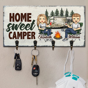 Camping Couple Making Memories One Campsite At A Time - Personalized Key Hanger, Key Holder - Gift For Camping Couples, Husband Wife