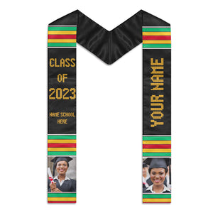 Class of 2024 Kente Cloth Best Gift For Graduation's Day - Personalized Stoles.