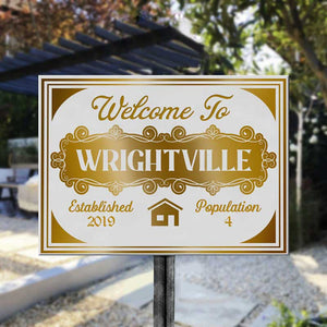 Welcome To - Personalized Family Metal Sign.