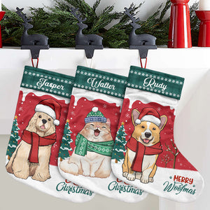 Santa Paws Is Coming To Town - Personalized Custom Christmas Stocking - Gift For Pet Lovers, Christmas Gift