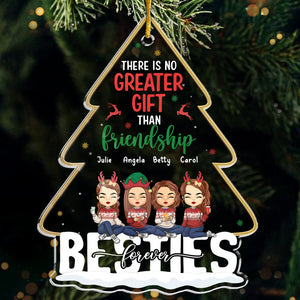 No Greater Gift Than Sisters - Bestie Personalized Custom Ornament - Acrylic Christmas Tree Shaped - Christmas Gift For Best Friends, BFF, Sisters